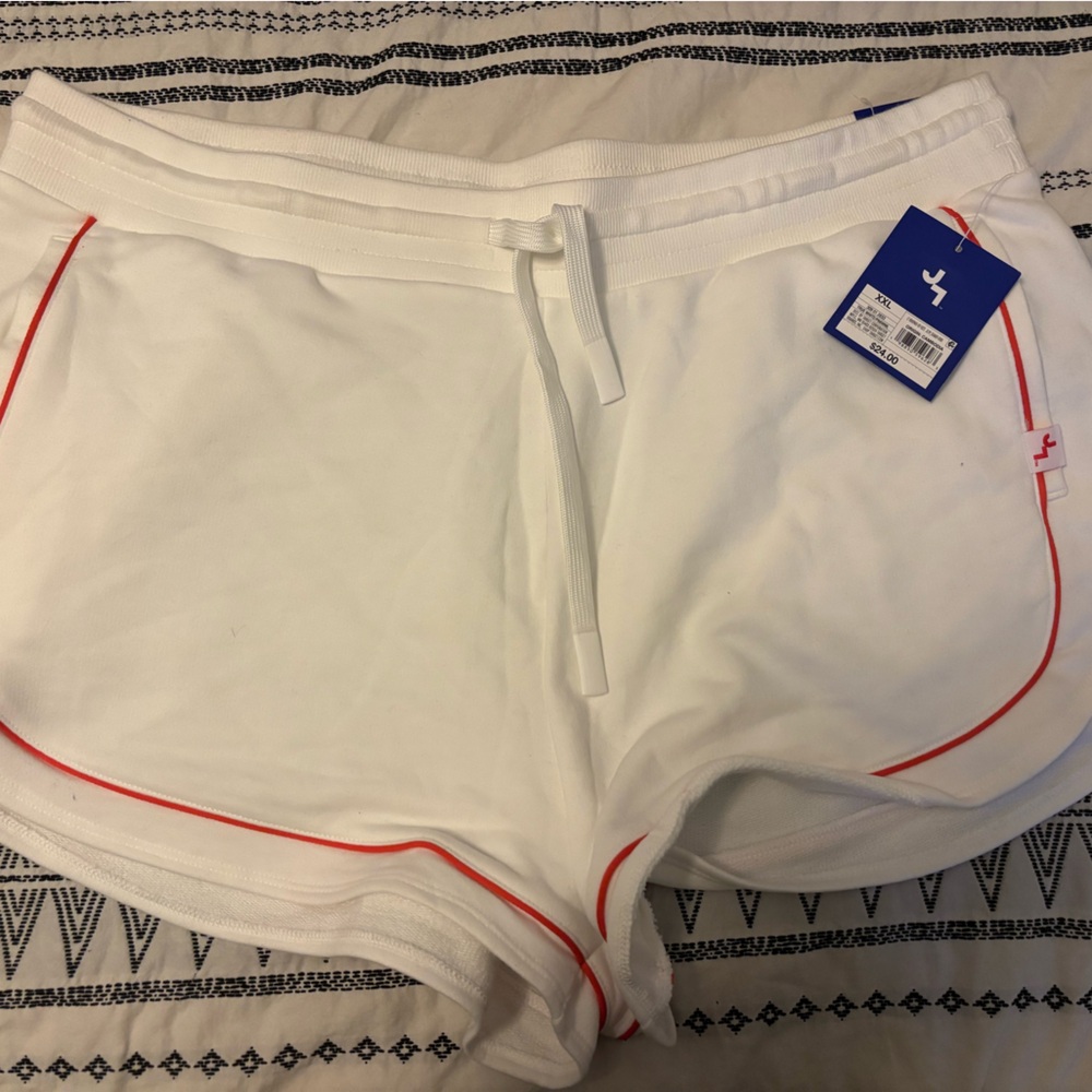 JoyLab White Shorts with Red Trim